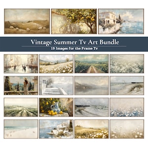 Ensemble de 19 oeuvres d'art pour téléviseur Samsung | Décoration d'été pour téléviseur | peintures de paysages vintage | Art d'été pour la télévision à cadre | douze et unart collectif