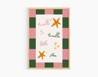 Twinkle Twinkle Little Star Poster Whimsical Nursery Wall Art Kids Playroom Decor Kids Bedroom Wall Art Nursery Decor S271