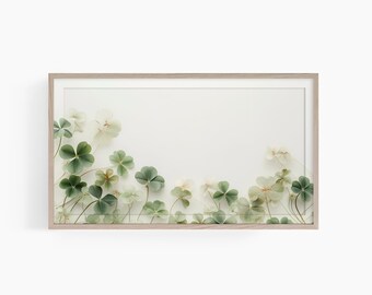 Arte TV con cornice di San Patrizio, Arte TV con cornice Samsung, Arte TV con cornice quadrifoglio, Arte TV con cornice del giorno di San Patrizio, TV con cornice trifoglio neutro