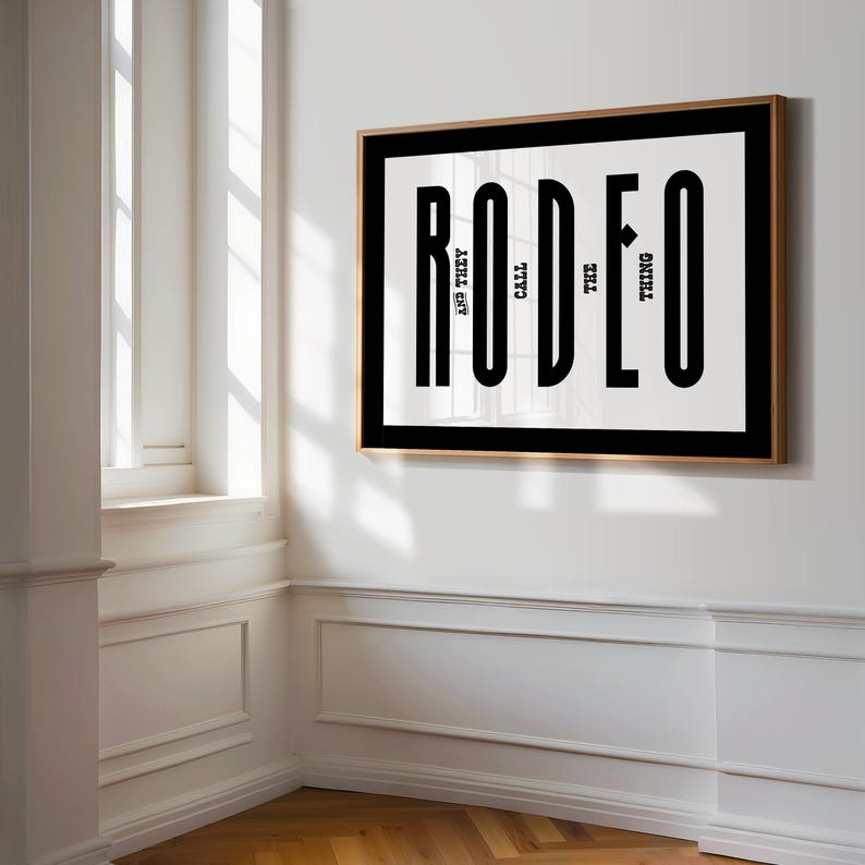 The Word Rodeo Rodeo Typography Print, Western Wall Decor, Rodeo Printable Wall Art ...
