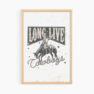 Western Wall Art, Boys Room Cowboy Art, Vintage Cowboy Print, Wild West Poster Printable, Retro Prints Western Wall Art, S070