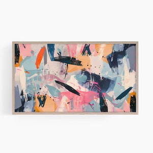 Abstract Frame TV Art, Samsung Frame Tv Art, Abstract Colorful Painting, Modern Frame Tv Art, Trendy Frame Tv Art Painting, T736