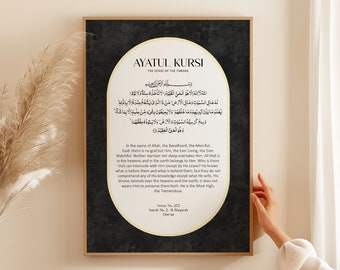 Ayatul Kursi kunst, islamitische afdrukbare, Ayatul Kursi decoratie, islamitische kunst, Ayatul Kursi afdrukbare, koranlijsten, moderne islamitische kunst
