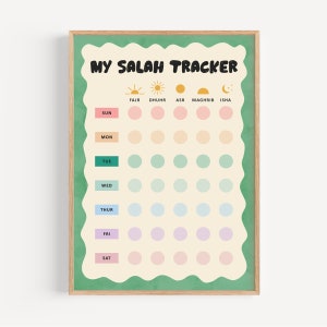 Salah tracker, Prayer tracker, Kids Salah chart, Islamic nursery, Islamic tracker, Islamic education, Islamic homeschool, Muslim kids, Salah