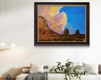 Monument Valley Oil Painting – Arizona Desert Landscape Art, 24x18