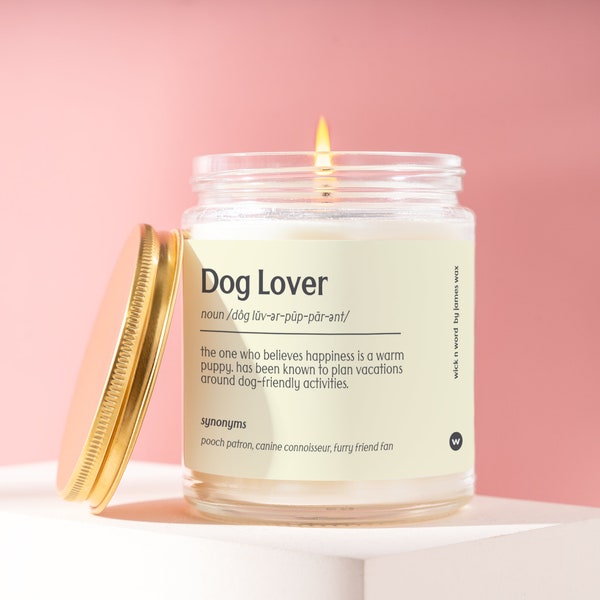 Personalized Dog Lover Gift, Dog Lover Definition Candle, Gift For Dog Lover, Dog Park, Dog Daycare, Funny Surprise Gift, Holiday Gift W027