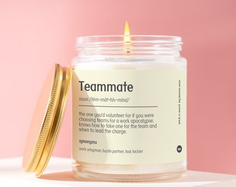Custom Teammate Gift, Teammate Definition Candle, Gift For Teammate, Best Teammate, Funny Surprise Gift, Holiday Gift W081