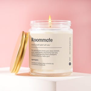 Roommate Candle Gift for Roomie College Dorm Apartment Housemate Flatmate Best Roommate Thank You Birthday Christmas Present Gift W350