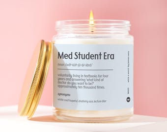 Vela de la era del estudiante de medicina Regalo para estudiante de medicina Ceremonia de bata blanca para estudiantes de medicina MS1 M1 Pre-medicina Futuro médico Regalo de cumpleaños W601