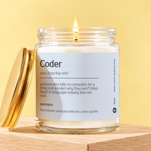 Funny Coder Candle Gift for Programmers, Developer Gifts, Software Engineer Present, Coworker Birthday, 9oz Soy Wax Candle W166