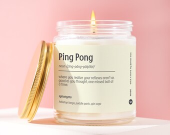 Ping Pong Definition Candle, Funny Gift for Table Tennis Player W066