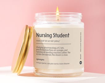 Nursing Student Gift Candle Funny Definition Candle Future Nurse Gift Nursing School Gift Student Nurse Gift Future RN Gift Candle W5293