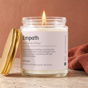 Empath Definition Candle, Empath Gift, Gifts for Empaths, Empath Gifts, Highly Sensitive Person Gift, Self Care Gift, Therapist Gift W5219