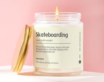 Skateboarding Gift Skateboarding Definition Candle Gift For Skateboarder Funny Surprise Gift Holiday Gift W075