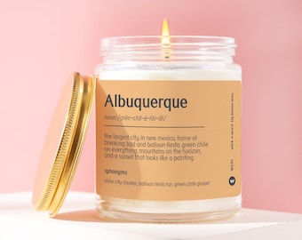 Albuquerque Candle Gift ABQ Duke City Green Chile Albuquerque New Mexico Lover Native Fan Home Pride Birthday Christmas Present Gift W535