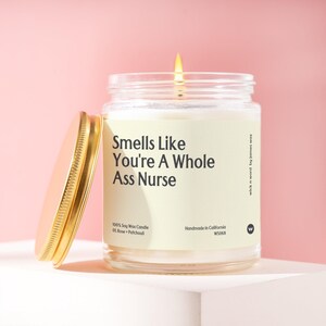Nursing Grad Gift RN Candle Youre A Whole Ass Nurse Custom Present Gift Box Nursing School Graduation Healthcare Hero Achievement W5068
