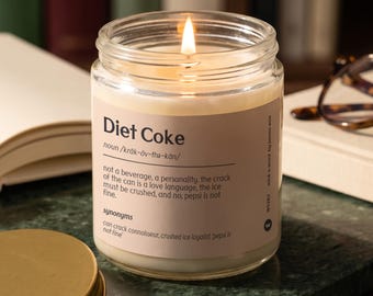 Diet Coke Definition Candle, Diet Coke Card, Diet Coke Birthday Gift Box, Diet Coke Christmas Gift, Gift For Foodie, Kitchen Gift W5262