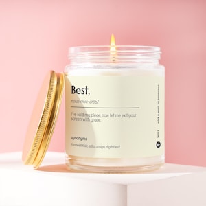 Coworker Gift &quot;Best,&quot; Definition Candle Gift For Appreciation Office Gift Funny Surprise Gift Holiday Gift W013