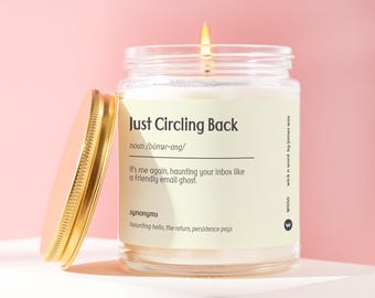 Holiday Coworker Gift "Just Circling Back" Definition Candle Gift For Coworker Funny Office Surprise Gift Holiday Gift W050