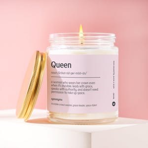 Queen Candle Gift for Royalty Queen Bee Crown Boss Lady Her Majesty Fierce Queen Empowered Woman Self Love Birthday Present for Her W340