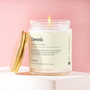 Tennis Gift Tennis Definition Candle Gift For Tennis Player Best Tennis Player Funny Surprise Gift Holiday Gift W082