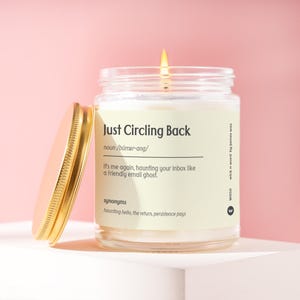 Holiday Coworker Gift "Just Circling Back" Definition Candle Gift For Coworker Funny Office Surprise Gift Holiday Gift W050