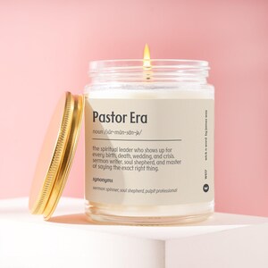 Pastor Era Candle Gift for Pastor Youth Pastor Seminary Divinity Grad New Pastor Future Pastor Ordination Appreciation Birthday Gift W617