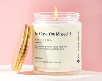 Coworker Gift "In Case You Missed It" Definition Candle Gift For Coworker Funny Office Surprise Gift Holiday Gift W049