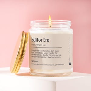 Editor Era Candle Gift for Editor Copy Editor Book Editor Editorial New Editor Future Editor Career Birthday Christmas Present Gift W575