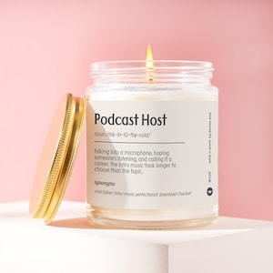 Podcast Host Candle Gift for Podcaster Audio Content Creator Podcast Creator Mic Lover Podcasting Enthusiast Birthday Present Gift W328