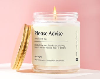 Coworker Gift "Please Advise" Definition Candle Gift For Coworker Funny Office Surprise Gift Holiday Gift W068