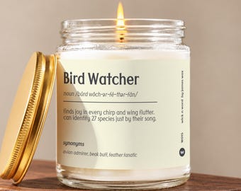 Bird Watcher Definition Candle Gift for Bird Lovers, Birdwatcher Gifts, Bird Watching Present, Birder, 9oz Soy Wax Candle W015