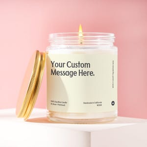 Custom Gift Personalized Candle Your Message Here Create Your Own Custom Present Gift Box Blank Label Text Birthday Anniversary W5100