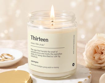 13th Birthday Definition Candle, 13th Birthday Card, Turning 13 Gift, 13 Year Old Gift, Gift For 13 Year Old, 13th Birthday Gift Ideas A013