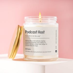 Podcast Host Candle Gift for Podcaster Audio Content Creator Podcast Creator Mic Lover Podcasting Enthusiast Birthday Present Gift W328