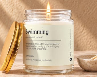 Swimming Definition Candle, Swim Team Card, Gift For Swimmer, Swimming Coach Gift, Swimmer Gift, Swim Team Gift Bag, Senior Night Gift W079