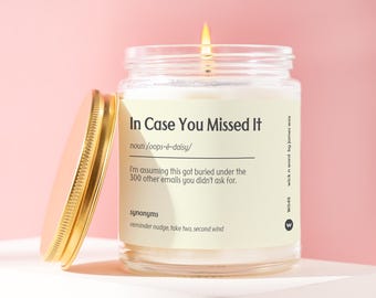 Coworker Gift "In Case You Missed It" Definition Candle Gift For Coworker Funny Office Surprise Gift Holiday Gift W049