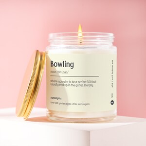 Bowling Gift Bowling Definition Candle Gift For Bowling Enthusiast Funny Surprise Gift Holiday Gift W01
