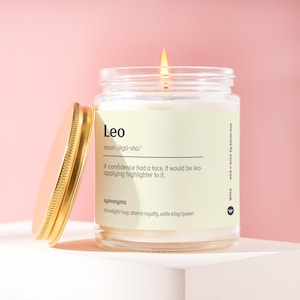 Leo Gift Leo Definition Candle Gift For Leo Best Leo Funny Surprise Gift Holiday Gift W054