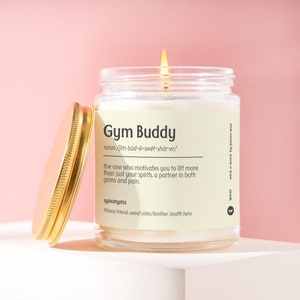 Gym Buddy Gift Gym Buddy Definition Candle Gift For Gym Friend Best Gym Buddy Funny Surprise Gift Holiday Gift W041