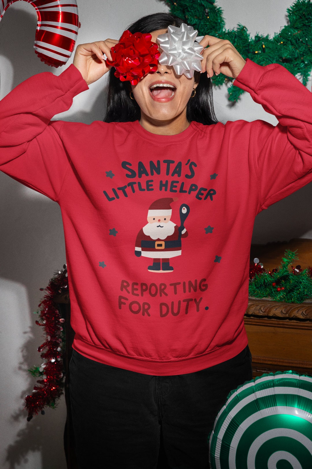 Santa's Helper Highwaist Cheeky Shorts in Forest Green Plush Velvet