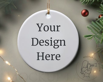 Circle Ornament Mockup, Blank Christmas Ornament Mockup, Blank Round Ornament, Tree Ornament Mockup Christmas Mock ups, Digital Image Mockup