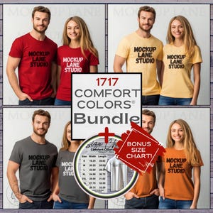 Comfort Colors® 1717 Mockup Bundle, Comfort Colors Couples Mockup, His and Hers T-Shirt Mocks, Bundle Listing for Comfort Colors Mockups