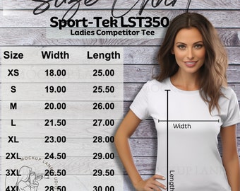 Tシャツ サイズ表 | Sport-Tek LST350 サイズ表 | レディース