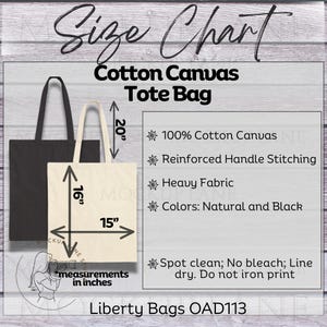 Tabella delle dimensioni della borsa tote Liberty, tabella delle dimensioni della borsa tote in tela Mockup, dimensioni della borsa tote, modelli di borsa tote naturale, tabella delle taglie della borsa tote
