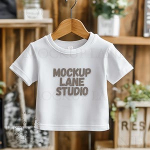 Rabbit Skins 3322 Mockup, Infant Tee Mockup, RS 3322 Hanger Mockup, Toddler Boy Mockup, Baby Boy t-shirt Mock, Jersey Tee Baby Boy Mock