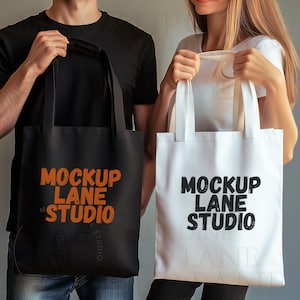 Maquette de sac fourre-tout noir, maquette de fourre-tout blanc, lot de maquettes, maquette de cabas en Liberty, maquette de sac en toile, sac fourre-tout en toile, maquette de fourre-tout d'Halloween