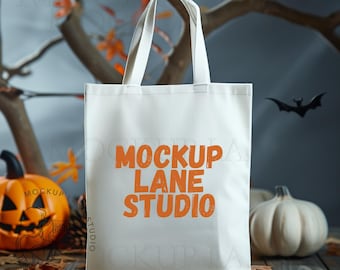 Einkaufstasche Halloween Mockup, weiße Einkaufstasche Mockup, Mockup Bundle, natürliche Einkaufstasche Mockup, Canvas Tasche Mockup, Einkaufstasche POD Canva Mockup