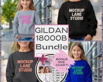Gildan 18000B-modelbundel, 18000B-jeugdmodelbundel, Back to School-bundel, 18000b-bundel, Gildan-modelbundel, 18000b Maattabel