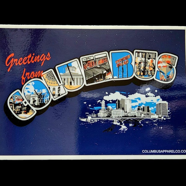 Greetings From Columbus Postcard Magnet